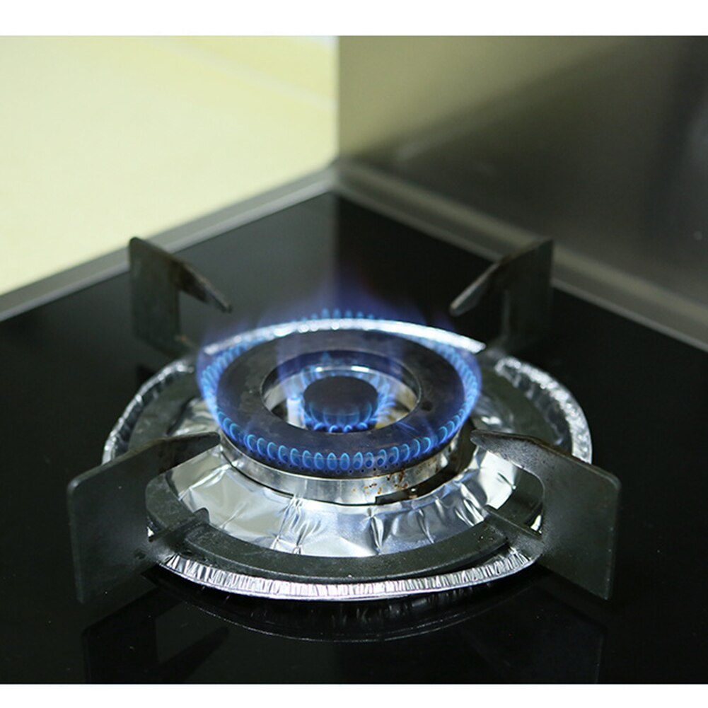 Lot de 20 housses de cuisinière jetables en aluminium résistant à l'huile et à la chaleur, pour four à gaz, tampon de nettoyage pour la cuisson