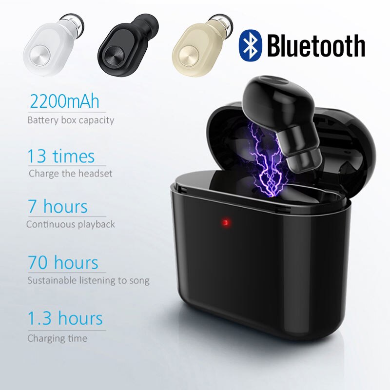 Bluetooth V4.2 Wireless Bluetooth Headphone Stereo High Battery Capacity Bluetooth Calls Mini For iPhone Huawei