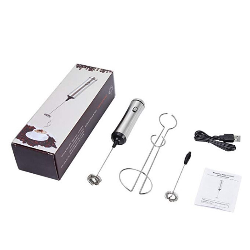 Electric Milk Frother Handheld Foam Maker For Coffee Latte Cappuccino