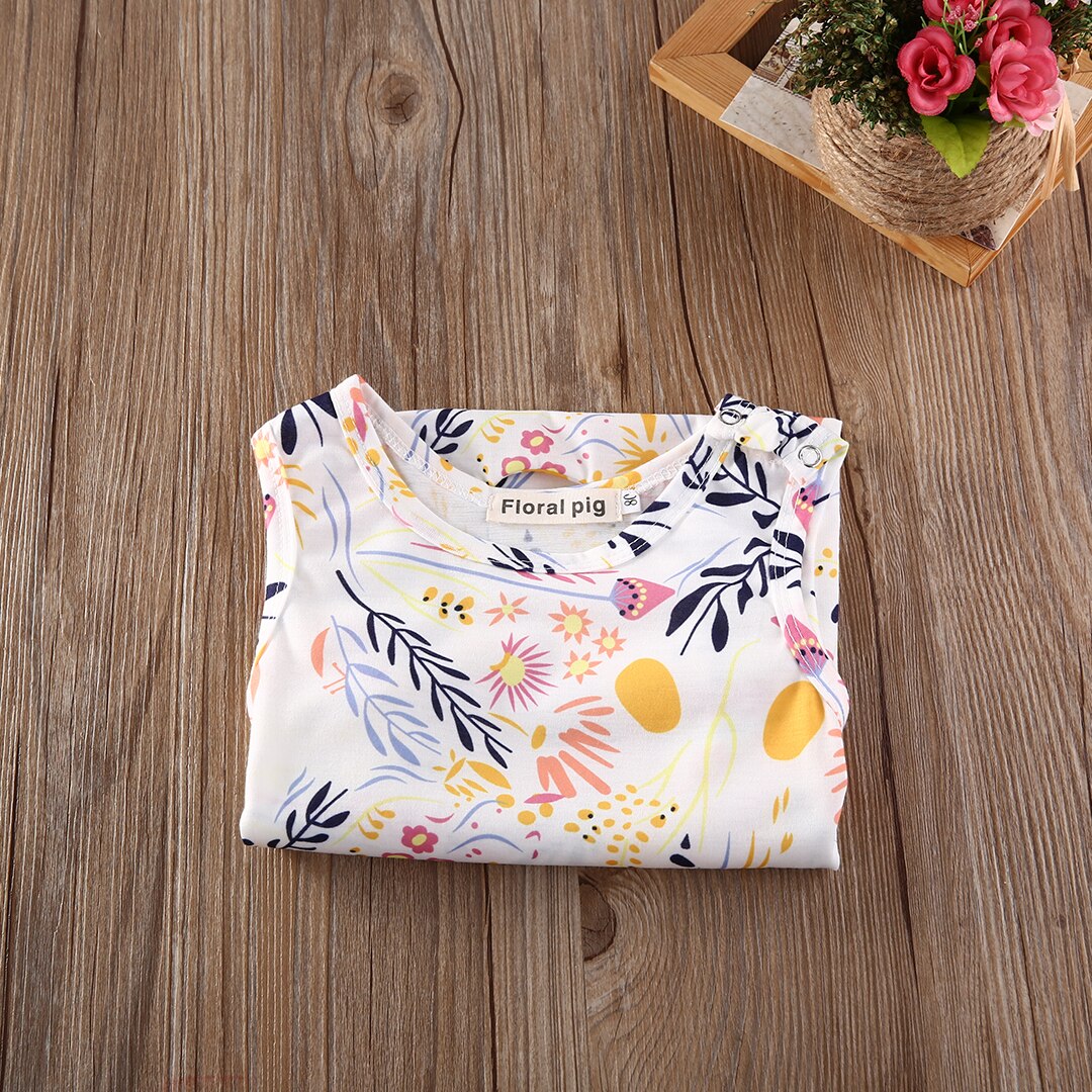 Romper do bebê sem mangas Criança Crianças Menino Menina Romper Floral Playsuit Roupas Outfit