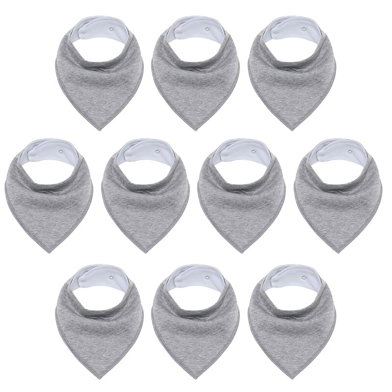 Babero de algodón orgánico superabsorbente para bebé, paquete de 10 Baberos triangulares de 100% algodón, para de Baby Shower: AP1008
