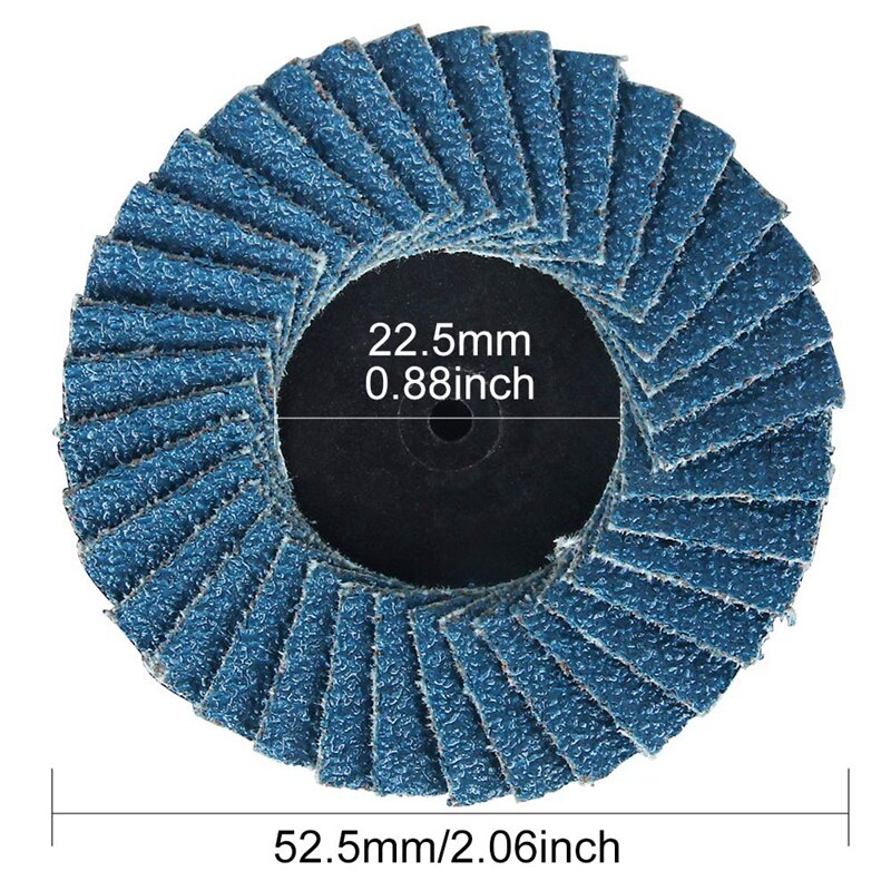 30PCS Flap Disc 2 Inch Zirconia Flat Flap Disc Roloc Roll Lock Grinding Sanding Sandpaper Wheels 40/60/80 Grits