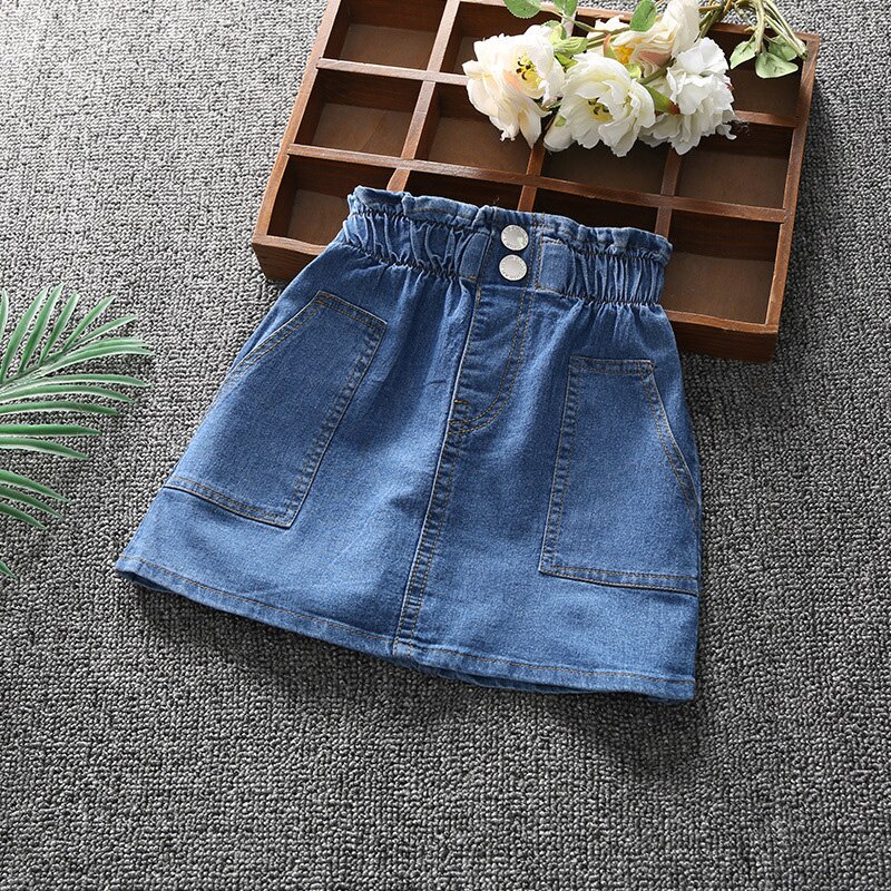 Jupes en Denim pour bébé fille, taille haute, pour enfant et adolescent, printemps été,