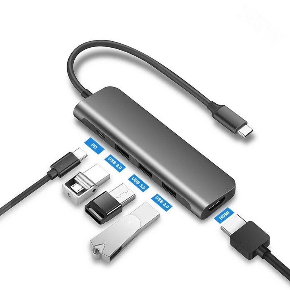USB-C Hub Adapter - Thunderbolt 3 to HDMI VGA - PD Converter - Card Reader - Plug & Play