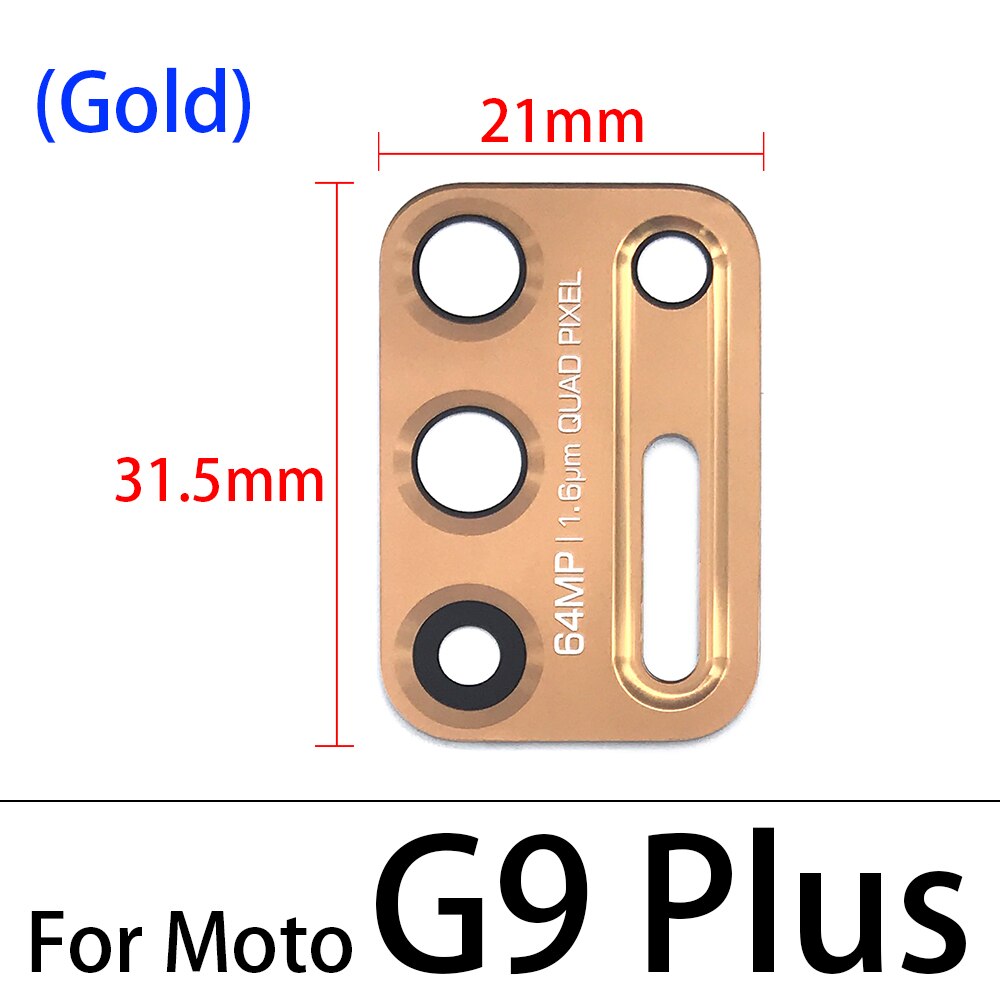 2 sztuk tylny obiektyw szklany obiektyw dla Motorola Moto Z4 Z3 grać G8 G9 grać Plus moc Lite G20 G30 G10 z naklejki klej: G9 Plus Gold
