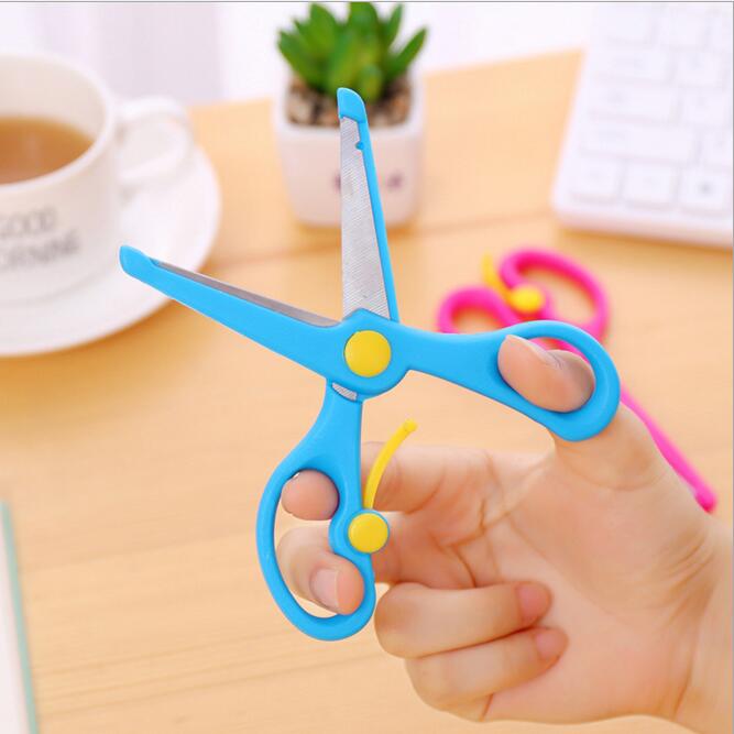 Tijeras pequeñas de foto para niños, tijeras de papel de seguridad cortadas con cabeza redonda, 1 unidad, accesorios de papelería