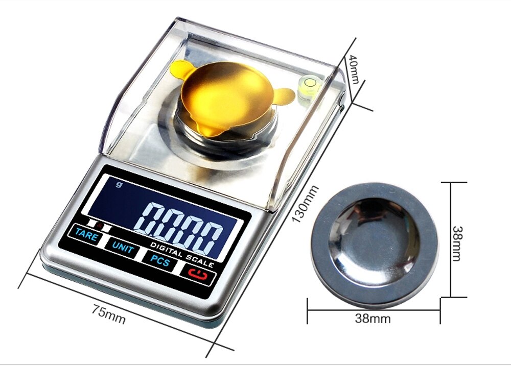 0.001g Precision LCD Electronic Laboratory Weighing Balance Diamond Gold Germ Medicinal Milligram Pocket Digital Jewelry Scale