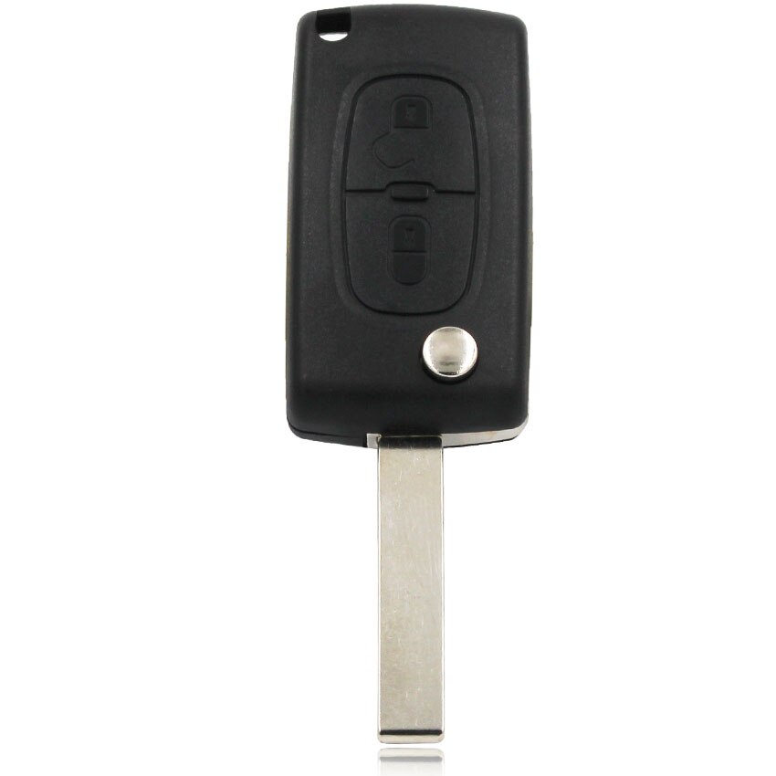 3 Button Flip Key Case With Uncut Blade For Peugeot 207 307 308 407 607 – Includes Logo
