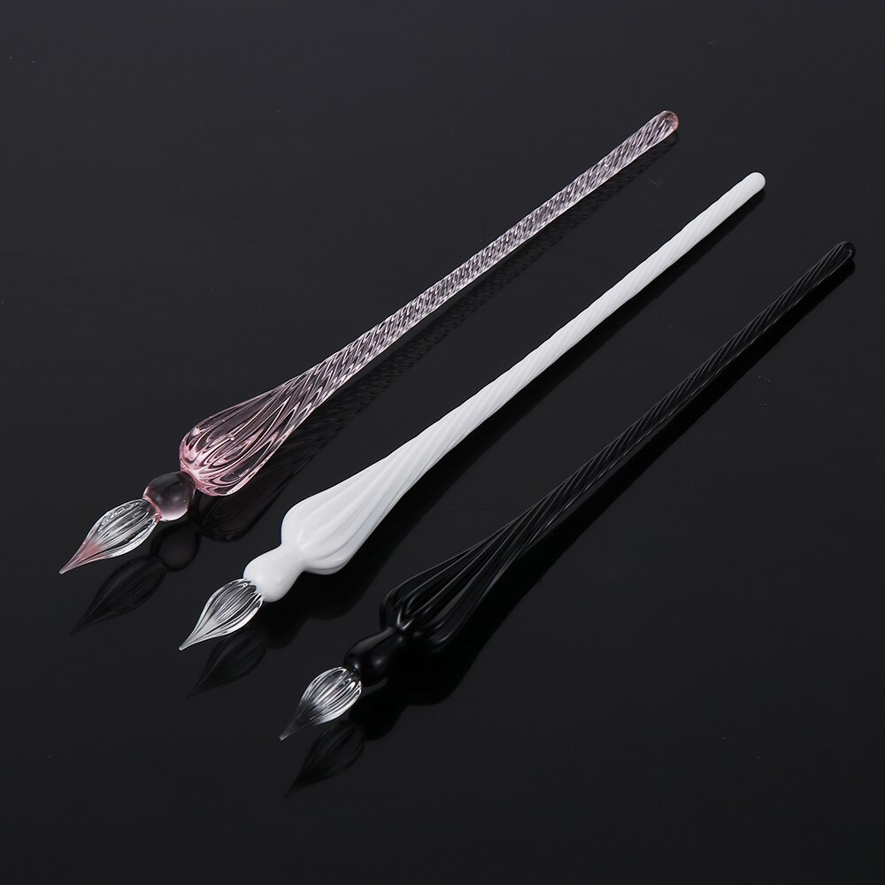 1Pc Glass Drip Fountain Pen Vintage Glass Dip Dipping Pen Signature Filling Ink Fountain Calligraphy Art Painting Writing Pen