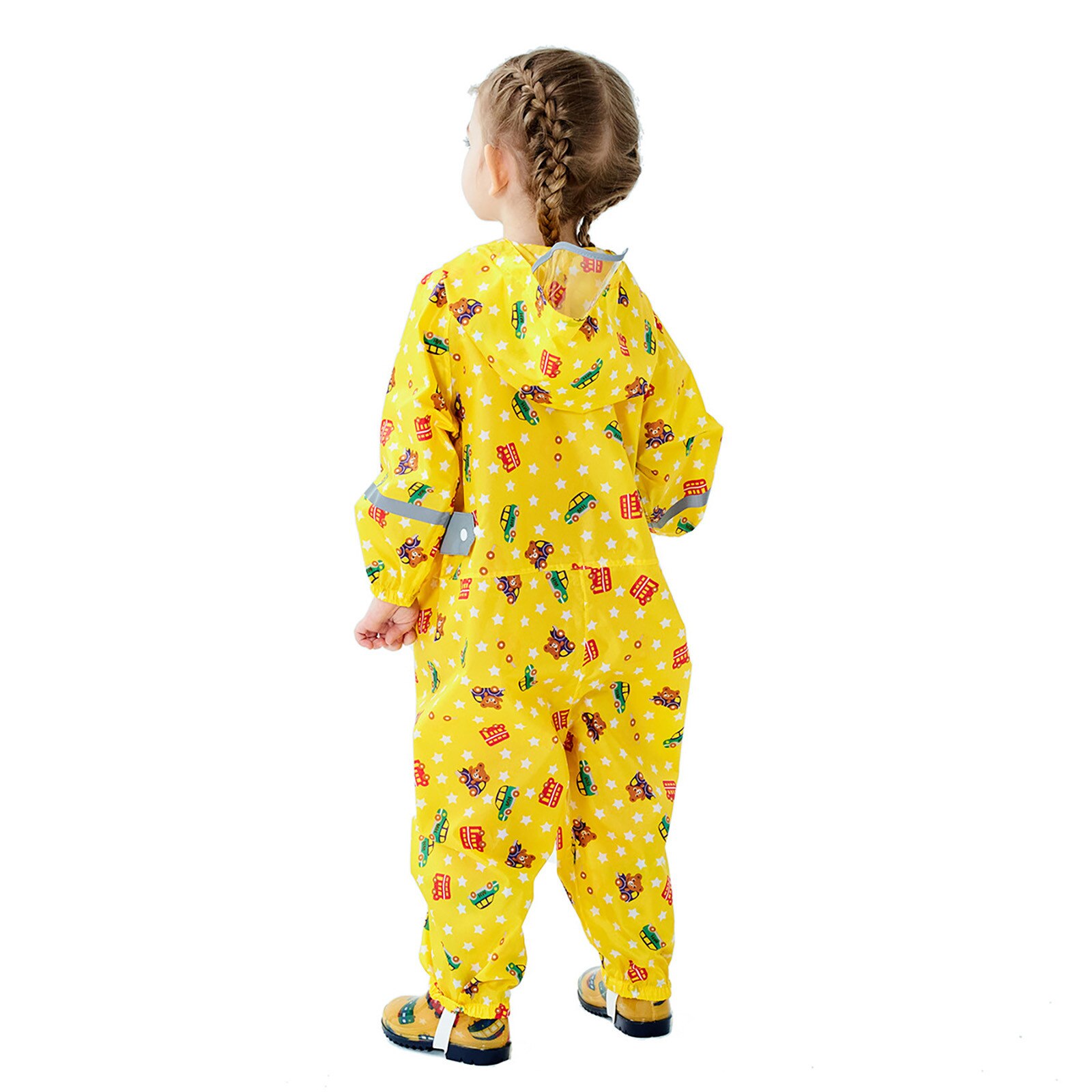 Kinderen Regenjas Kids Jongens Meisjes Waterdicht Jumpsuit Een Stuk Cartoon Auto Baby Regenkleding Wind En Waterdicht Regen Pak