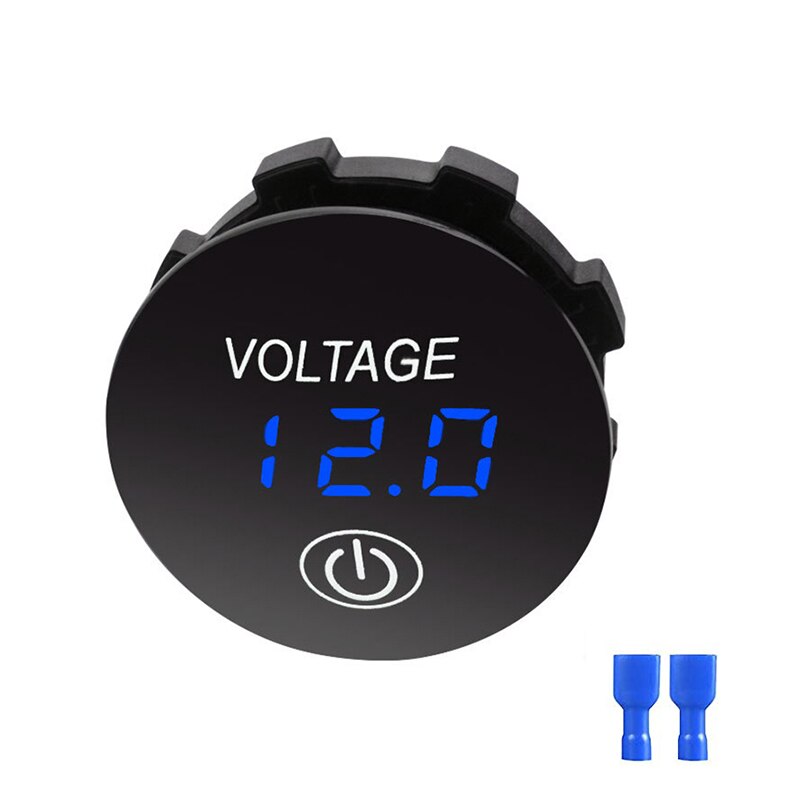 DC 12V-24V Waterproof Voltmeter with LED Digital Display Tester Gauge Meter Voltage for Marine Boat Vehicle ATV UTV Motorcycle: Blue with Touch