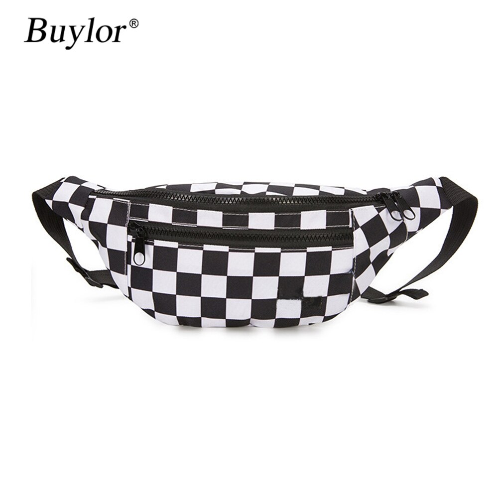 Buylor Pochete pacote de Cintura Saco Para As Mulheres 2020 Pacote Peito Homens Poliéster O Bum Bag Para Bolsa de Ombro Cinto Saco Crossbody Feminino: white
