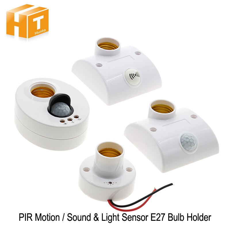 E27 Lampvoet Infrarood Pir Sensor Automatische Muur Gloeilamp Socket/Geluid Licht Sensor Lamp Houder