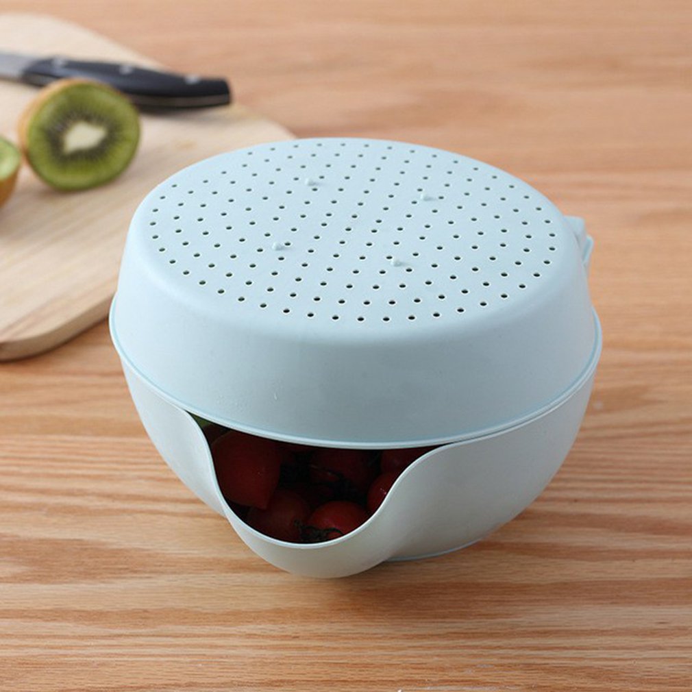 Double fruit tray drain basket PP Double-layer Home use Lazy candy tray box Kitchen Living room Nibbling