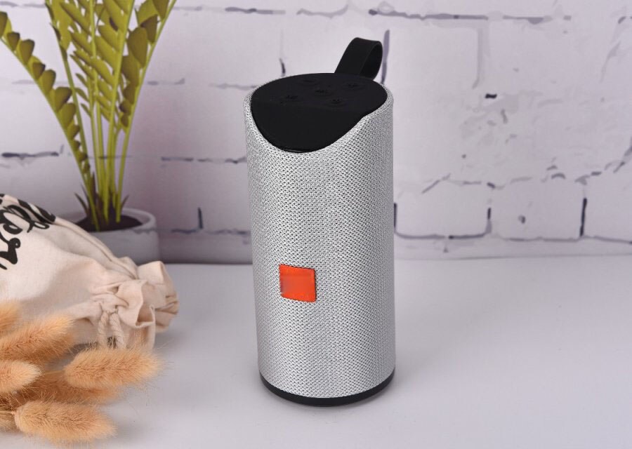 Bluetooth Speaker Portable Outdoor Loudspeaker Wireless Mini Column 3D 10W Stereo Music Surround Support FM TFCard Bass Box: Silver