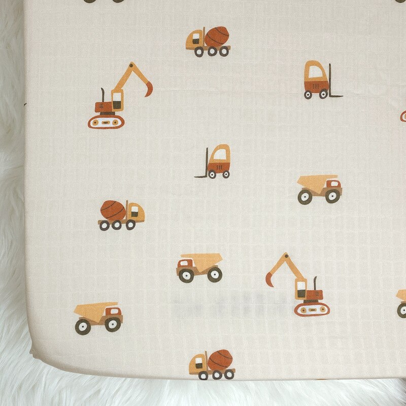 Wieg Beddengoed Lakens Baby Sprei Op Het Bed Bamboe Gaasje Mousseline Print Hoeslaken Kids Items: Truck