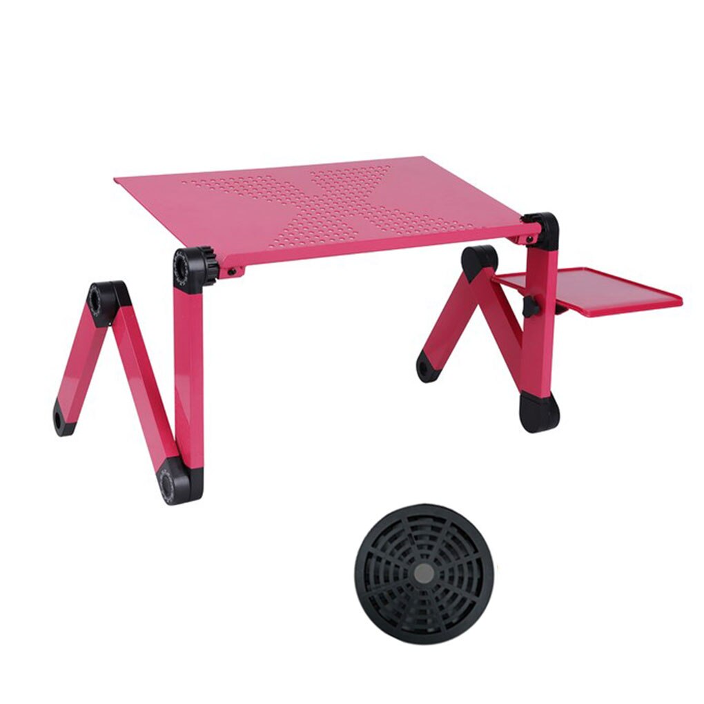 Adjustable Laptop Desk Stand Portable Metal Ergonomic Lap Desk For TV Bed Sofa PC Notebook Table Desk Stand With Mouse Pad: pink 02