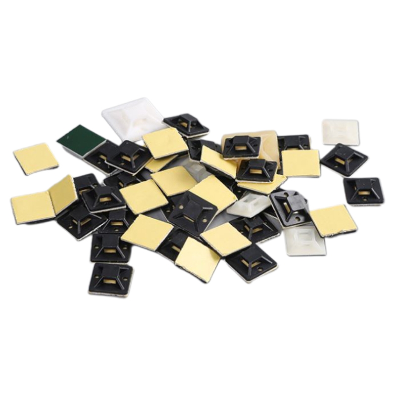 100PCS Adhesive Cable Zip Tie Mounts Anchor Wire Tie Downs 20mm/25mm/30mm/40mm 40JA