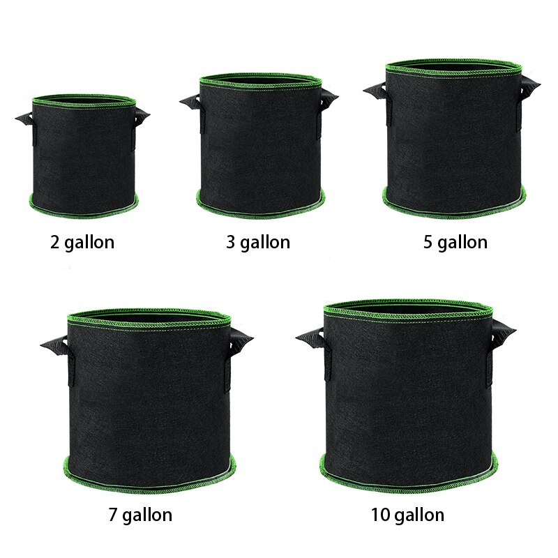 2/3/5/7/10 Gallon Grow Bags Fabric Grow Container Bag Pot Vegetable Strawberry Tomato Growing Planter Garden Flower Planting Pot