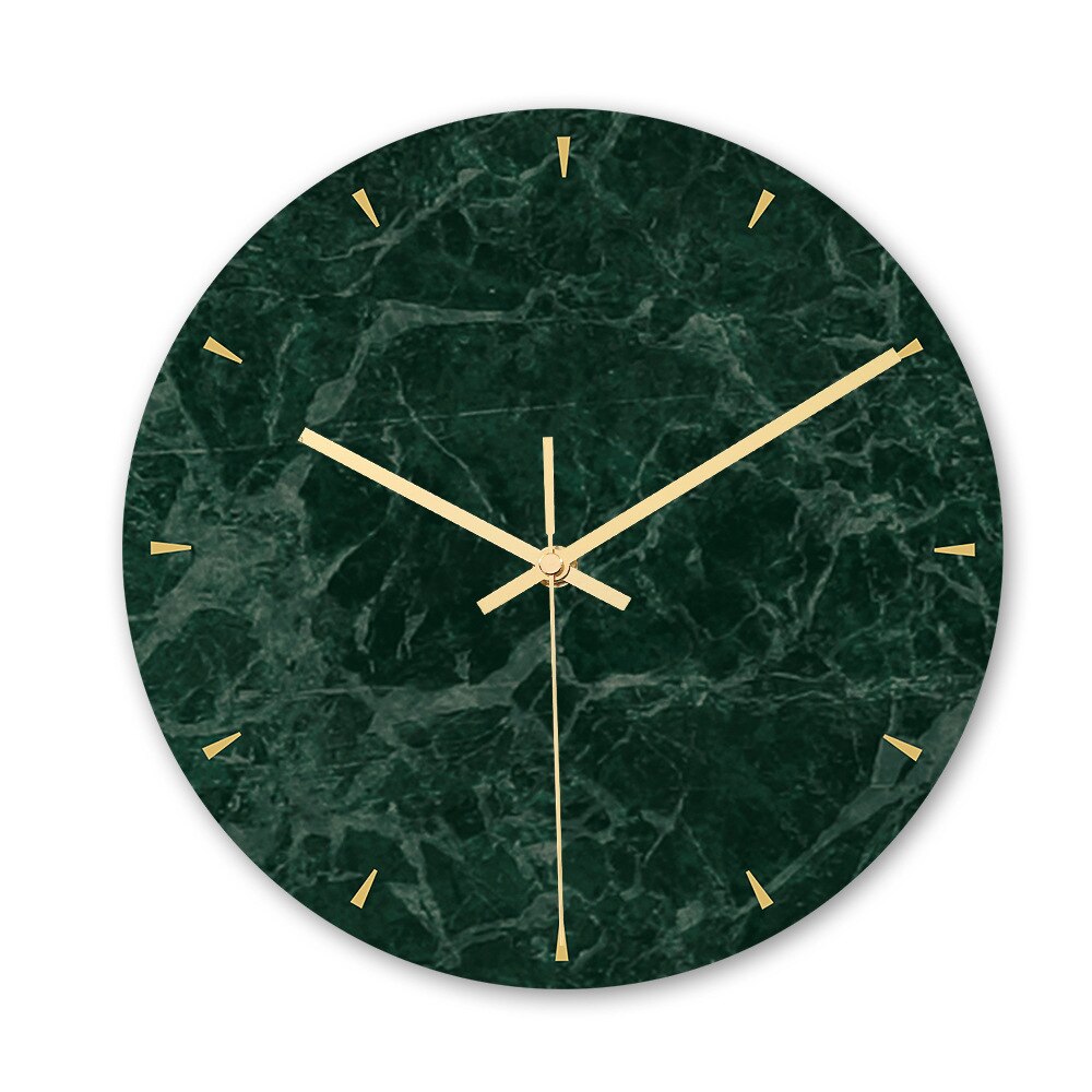 30CM Acrylic Wall Clock Quartz Analog Marble Clock 3D Chic Marble Print Modern Round Wall Watch Nordic Creativity Home Decor: 009