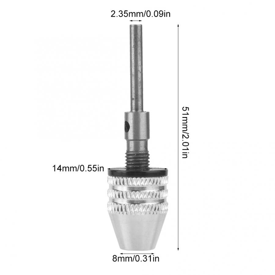 0.3-3.4mm Keyless Drill Chuck 2.35mm Round Shank Quick Change Adapter Converter Drill Chuck Adapter