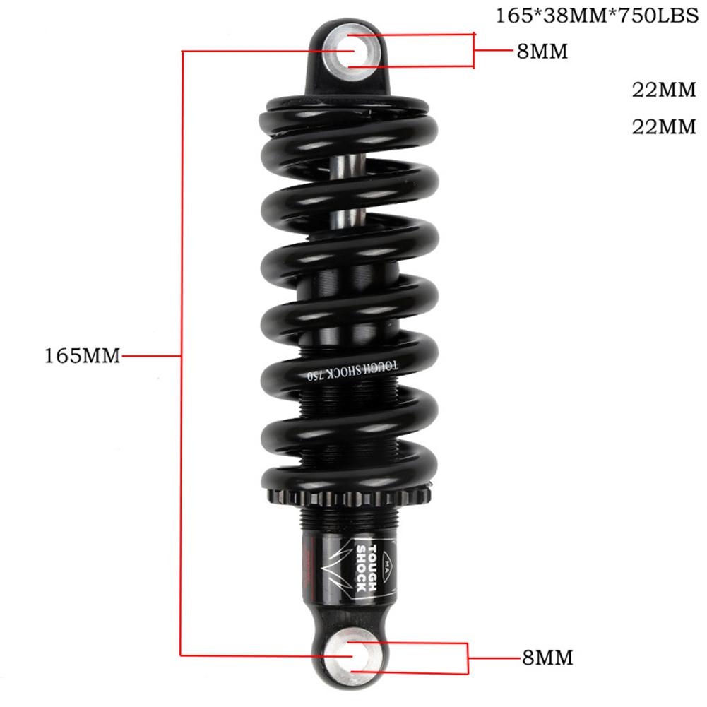 Amortiguador de impacto de bicicleta de montaña de 165mm hidráulico herramienta de absorción de choque de rebote resorte amortiguador Universal trasero: 750