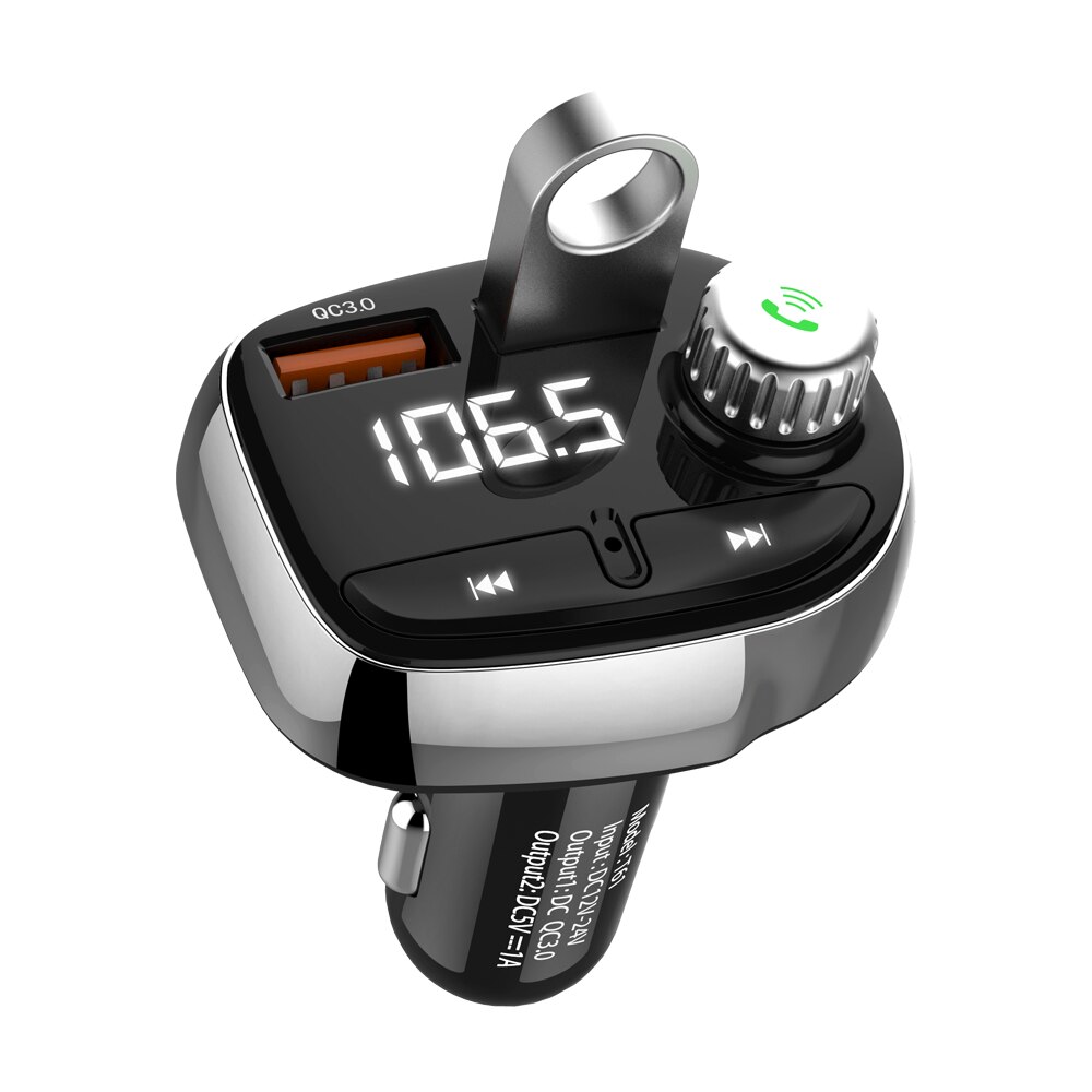 Bluetooth Auto Fm-zender Modulator Car mp3 Player Wireless Handsfree Muziek Audio T61 QC3.0 Poort USB interface Autolader: Default Title