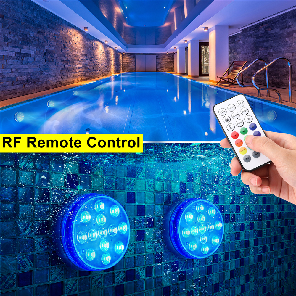 Underwater Pool Lights Waterproof LED Submersible Lights with Remote RGB Bathtub Shower Lights for Fountain Garden Decor