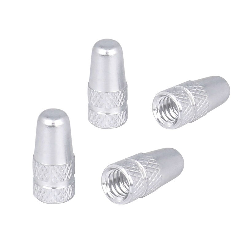 Deemount 4 Stks/partij Cyclus Ventieldopje F/V Nozzle Presta Threading Moer Cnc Geanodiseerd Aluminium Deksel Deksel Licht Gewicht multi Kleuren: Silver 4PCS