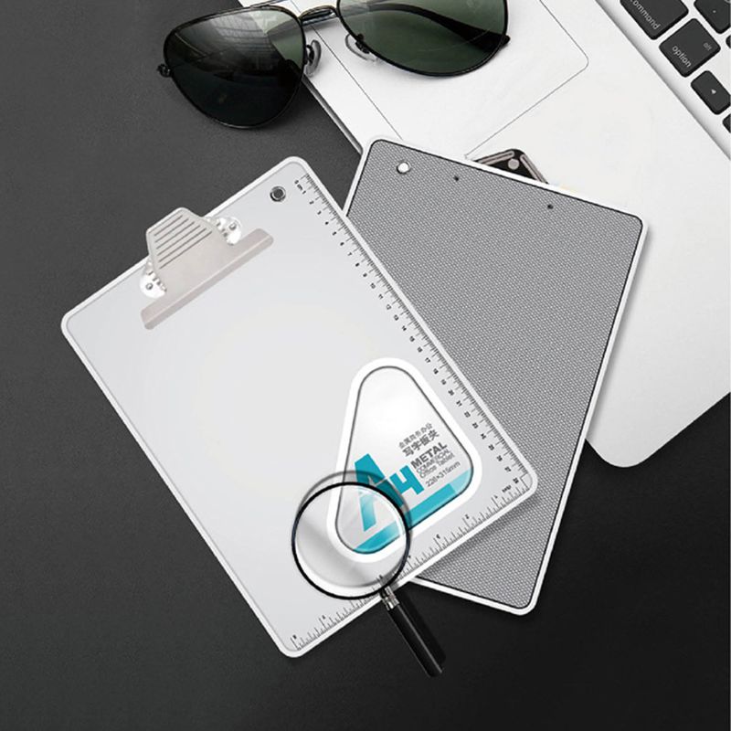 A4/A5 Aluminum Alloy Writing Clip Board Antislip File Hardboard Ruler Paper Hold