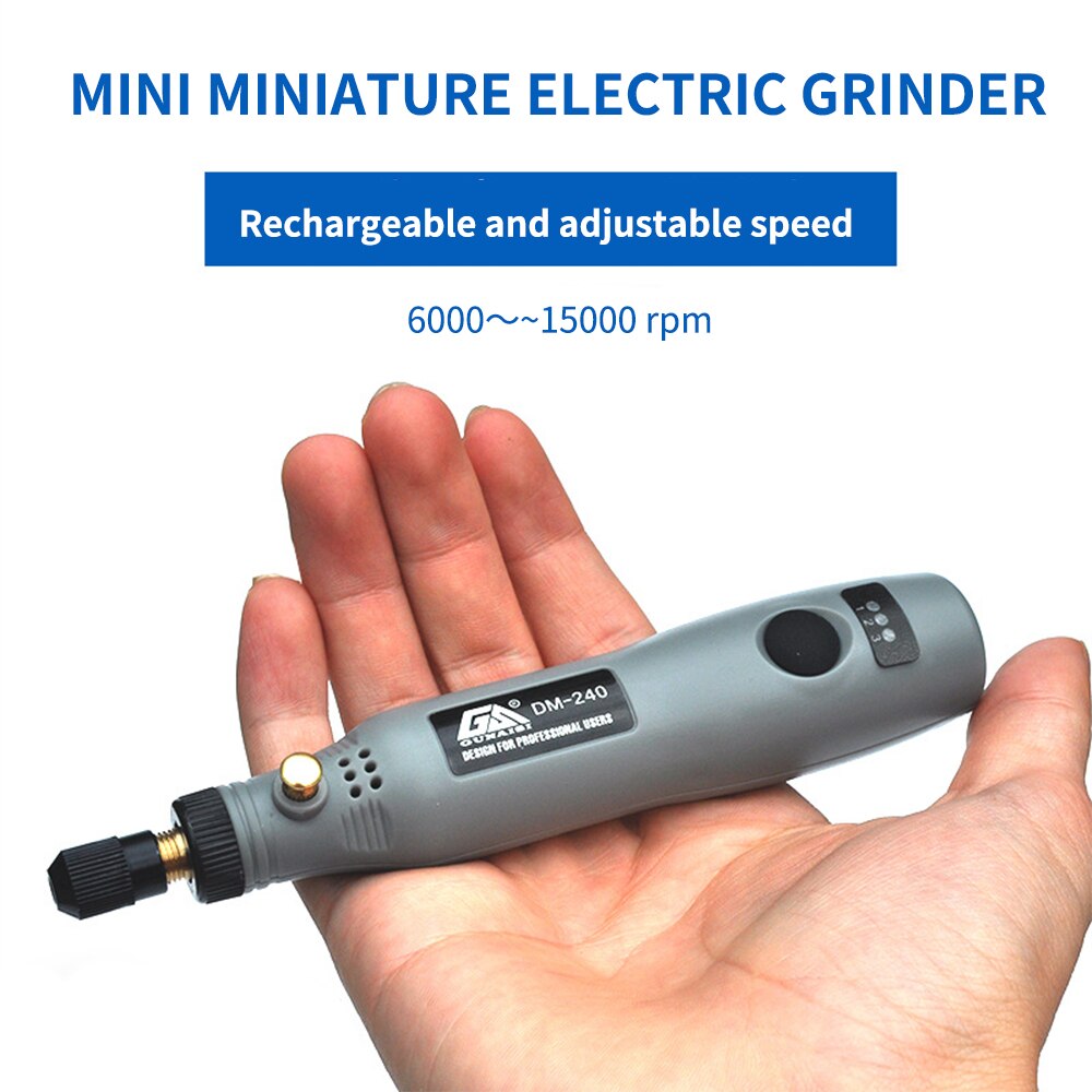 Precision Micro Electric Grinder Rechargeable 10W Mini Electric Drill Jade Carving Machine Wood Polishing Three Speed Control