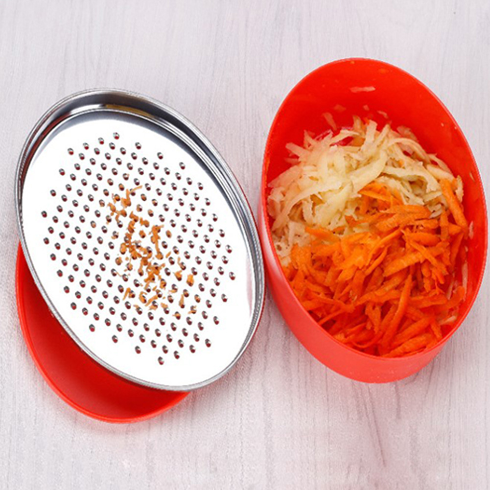 Acier inoxydable boîte ovale pratique rapide efficace multifonctionnel légumes trancheuse cuisine conteneur fromage râpe facile à nettoyer
