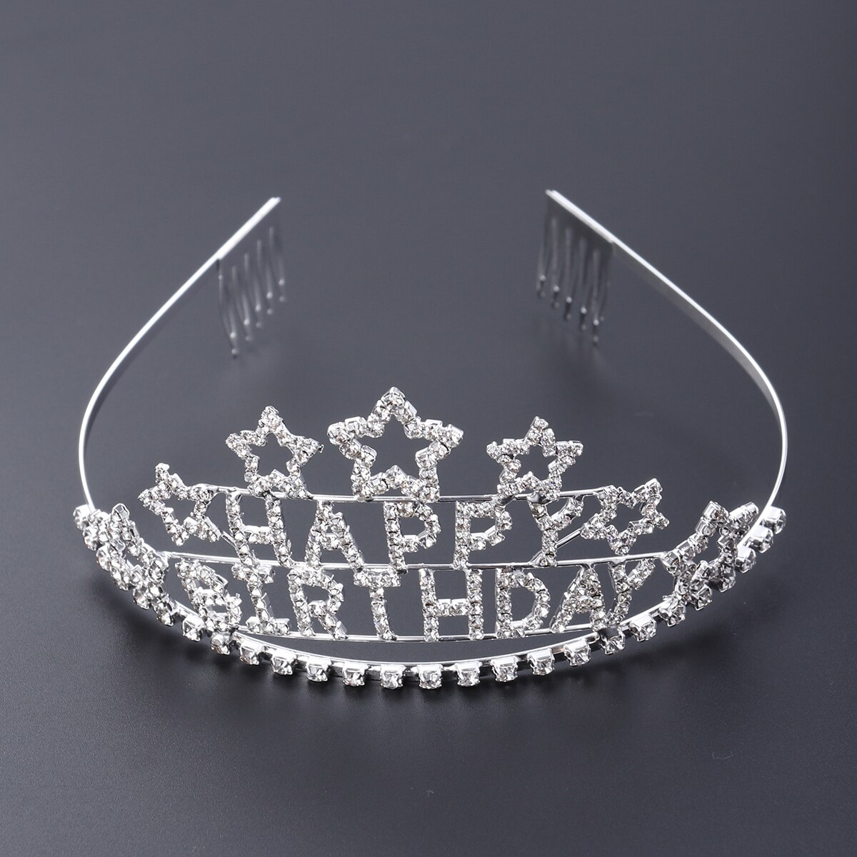 Kid &#39;S Charmant Rhinestone Hart Tiara Kroon Hoofdband Voor Meisjes (Witte Steentjes)