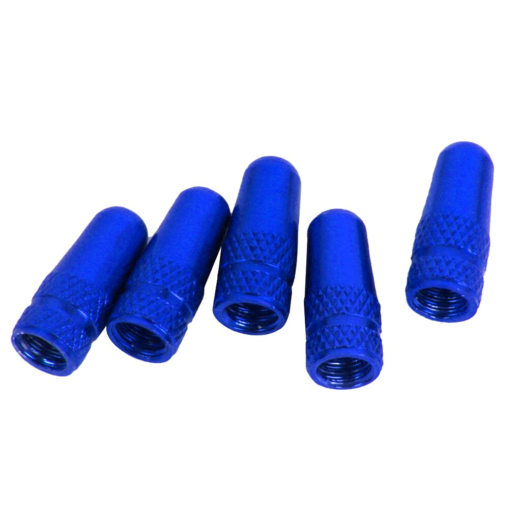 Hottest 10 Pieces Bicycle Fixie Presta Aluminum Bike Motorcycle Wheel Rims Tyre Stem Air Valve Caps Dust Cover - Black / Blue