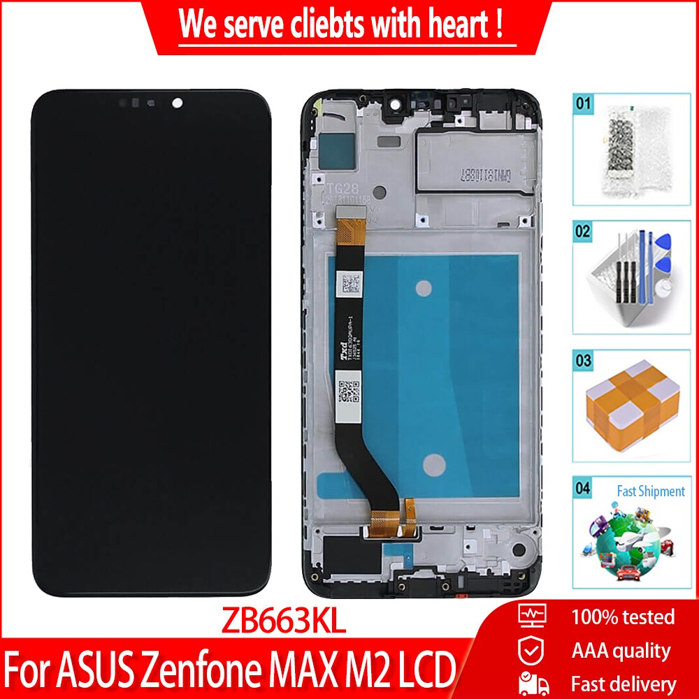 Originele Vervanging Voor Asus Zenfone Max M2 ZB633KL X01AD Lcd Touch Screen Met Frame Digitizer Voor Asus ZB663KL Lcd