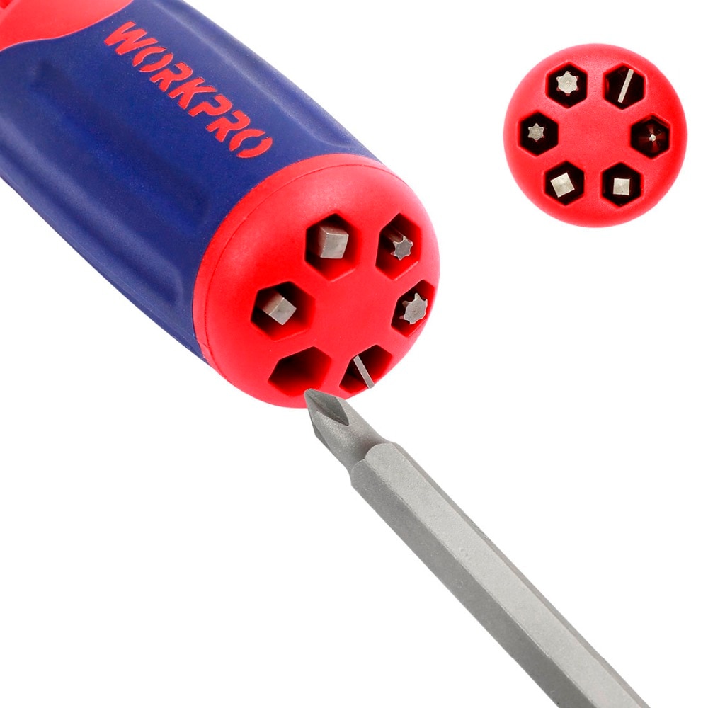 WORKPRO Ratcheting Screwdriver 12 in 1 Screwdriver set Quick Load Mechanism Screwdrivers S2 Bits Screwdriver Bit Set