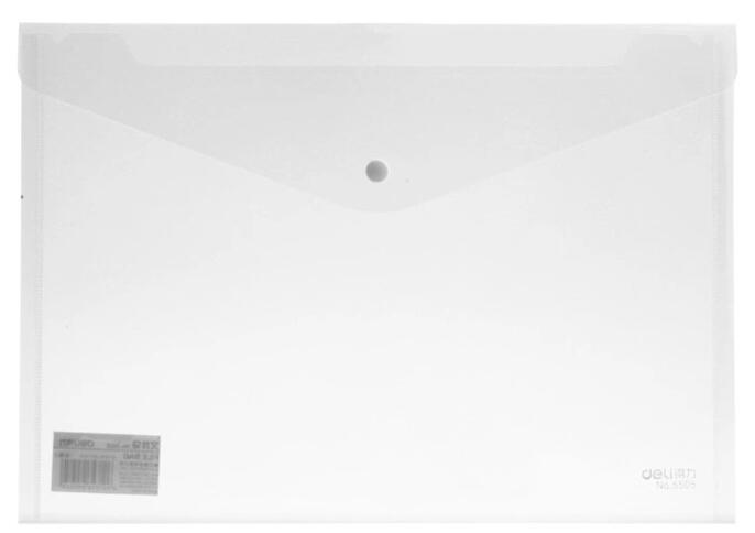 20 st/lot deli 5505 pvc -a4 genomskinliga knappar dokumentpåsar pappersmappar för konferensarrangör kontorsmateriel brevpapper: Vit