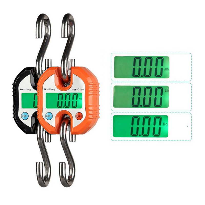 150KG 200kg 300KG 500kg Tragbare Digitale Kran Waage Edelstahl Haken Hängen Waagen Schleife Fisch Schwere duty Waage