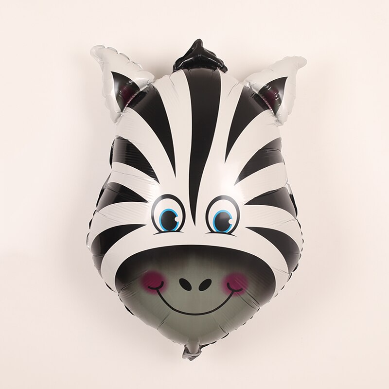 1pc Big Size Lion tiger monkey cow zebra giraffe Helium Balloon Birthday Party Decorations Foil Balloons Kid Boy toy Baby Shower: zebra / 32inch
