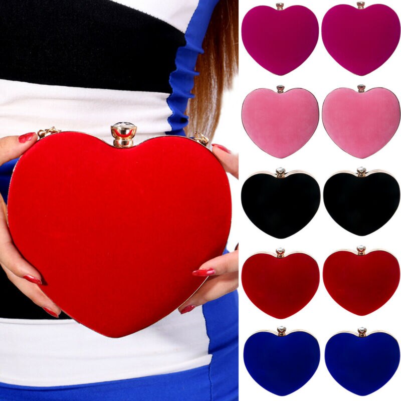 Heart-Shaped Dinner Clutch Bag Evening Party Weddi... – Grandado