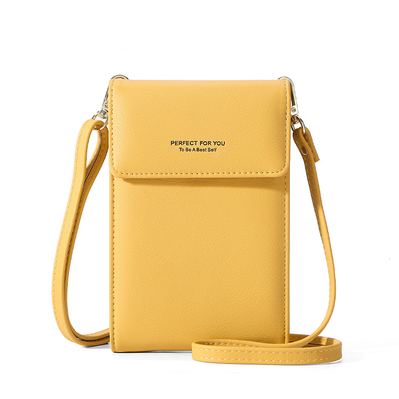WEICHEN Mini femmes sacs à bandoulière femme téléphone portefeuille femmes sac de messager concepteur petit sac à bandoulière dames portefeuille sac à main: Yellow