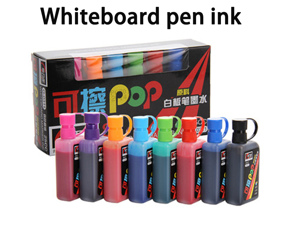 Know/genvana 8 -kleurige uitwisbare pop whiteboardmarker voor keramisch glas, 5mm/12mm beitelpunt, geurarme, uitwisbare en navulbare marker: 8 kleuren inkt