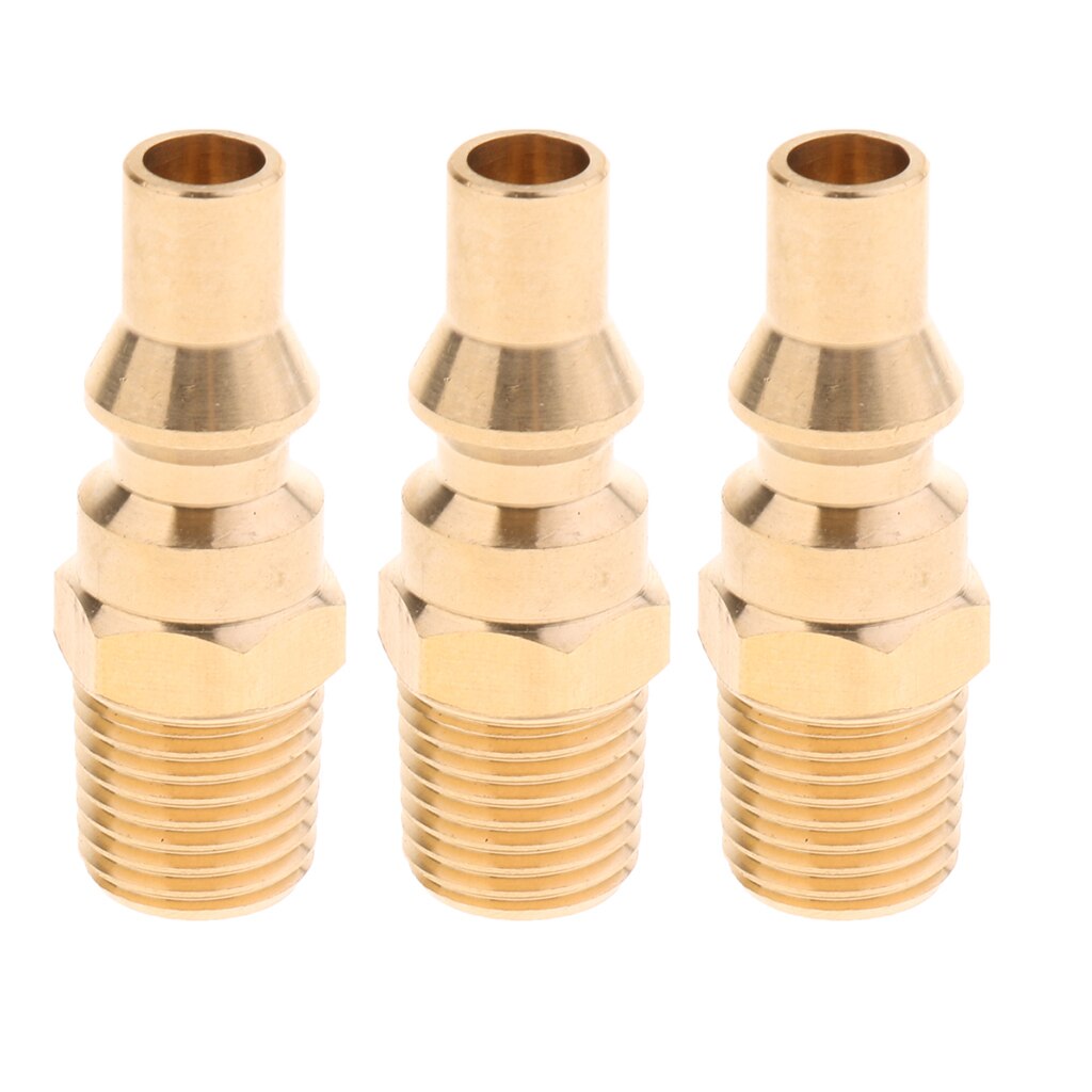 3 Pcs Premium Propane Gas Quick Connect Adapter Connector Hose Fitting 1/4'' Male Thread, for RV Oven, Easy to Install