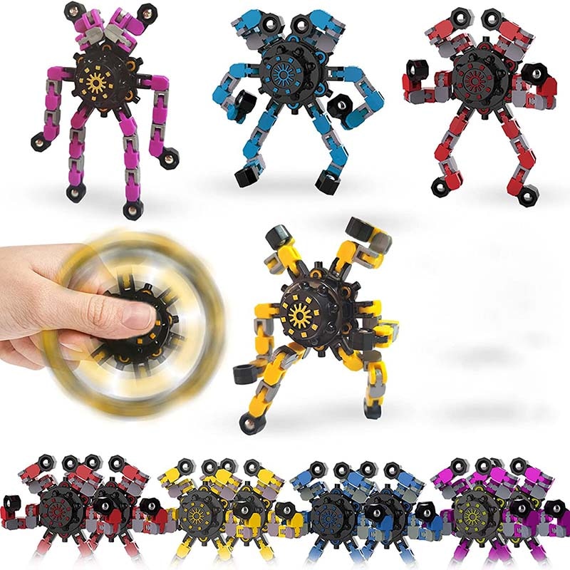 Fidget Speelgoed, Transformable Keten Robot Vinger Speelgoed Diy Vervorming Robot Mechanische Spinners Vingertop Stress Gyro Speelgoed
