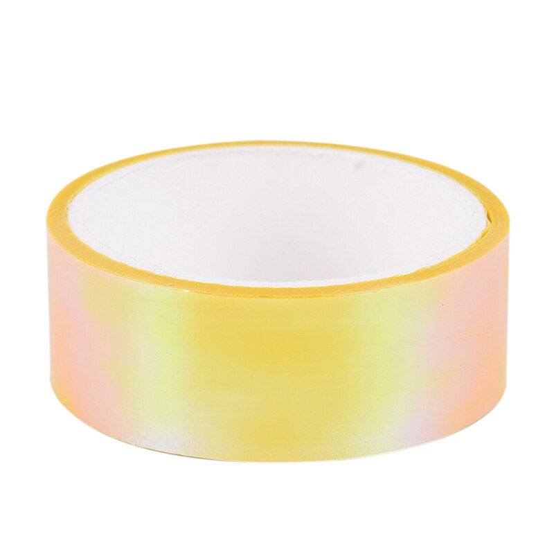5m Rhythmic Gymnastics Decoration Holographic RG Prismatic Glitter Tape Hoops Stick 500cm x 1.5cm: Yellow