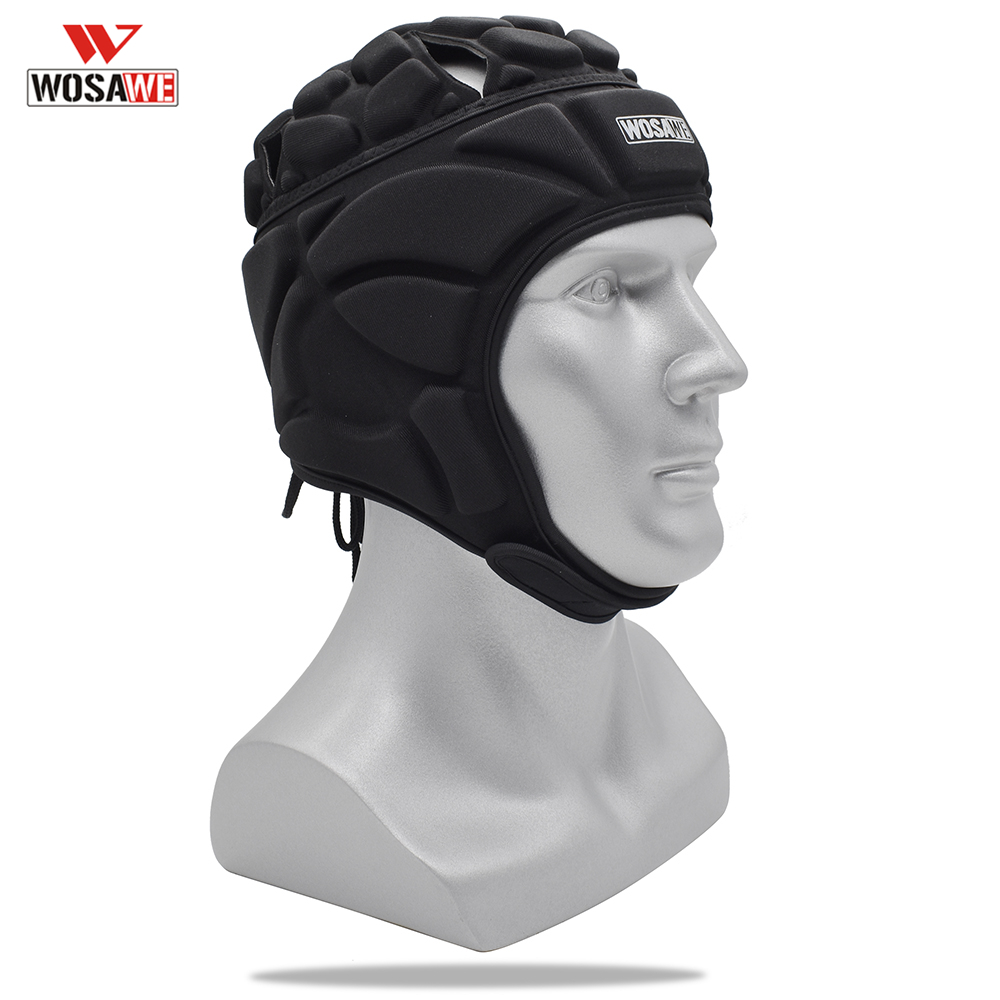 WOSAWE Football Soccer Goalkeeper Rugby Cap Head Guard Goalie Hat Helmet Adjustable Head Protector Cycling Sking Skateboard