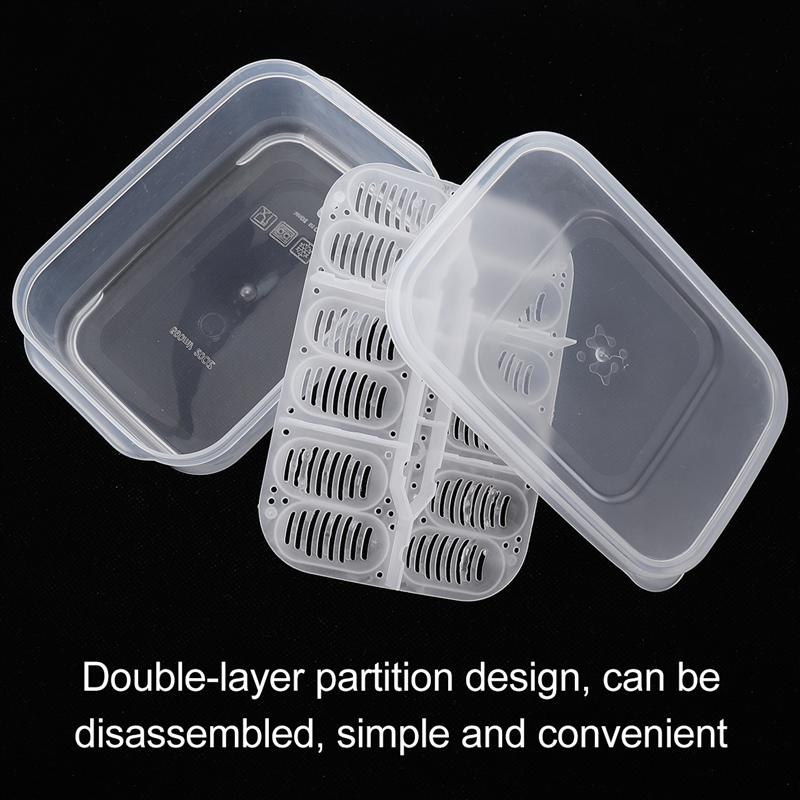 1Pc Incubator Transparent Lizard 12 Grids Hatching 2-layers Plastic Hatchery Box Incubation Box Reptile Breeding Box