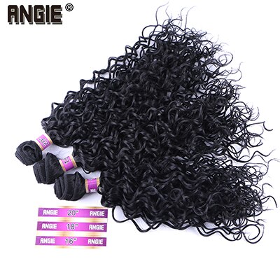 16" 18" 20" Synthetic Water Wave Curly Hair Weave Bundles 3pcs/Lot Synthetic 210g Hair Extensions for women: Default Title
