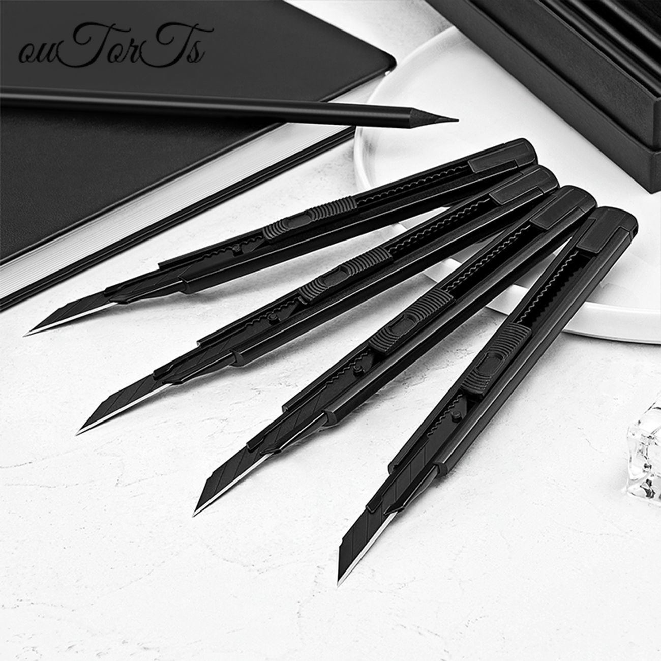 Couteau d&#39;art coupe-papier utilitaire lame métallique en alliage d&#39;aluminium, Angle de autobloquant avec ouvre-enveloppe de Fracture