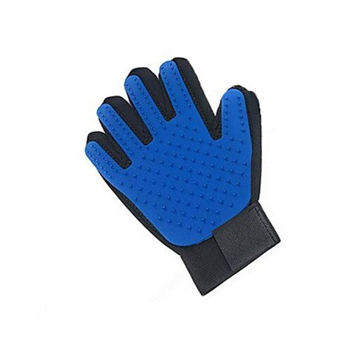 Guantes de goma para mascotas, guante de Aseo para perros y gatos, removedor de pelo de animales, cepillo rascador para masaje de peinado: One pair / Blue